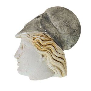 Handmade Greek 330 B.C. Athena Chalkware Reproduction Wall Plaque With Hook